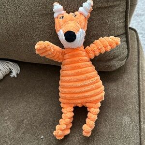 Orange, fox dog toy